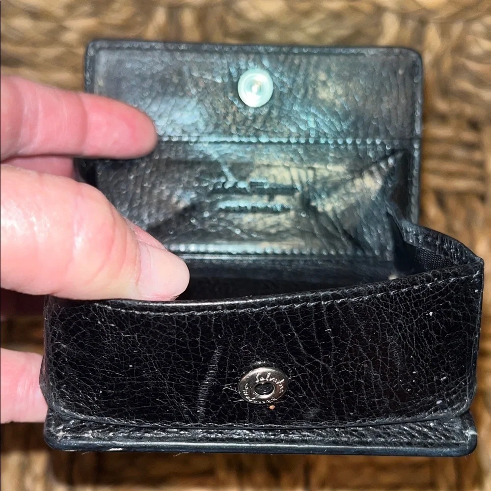 Salvatore Ferragamo Black Leather Folded Card & Key Holder